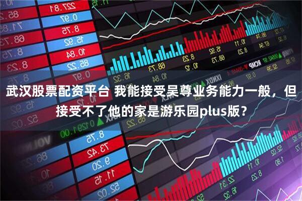 武汉股票配资平台 我能接受吴尊业务能力一般，但接受不了他的家是游乐园plus版？